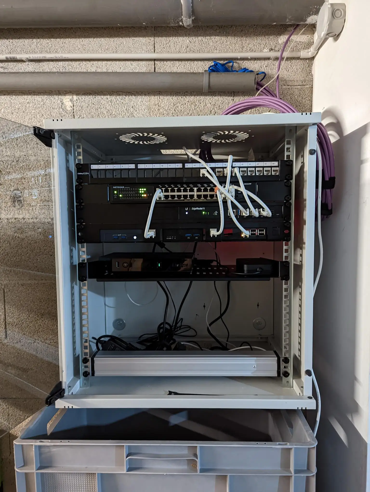 Network rack connected